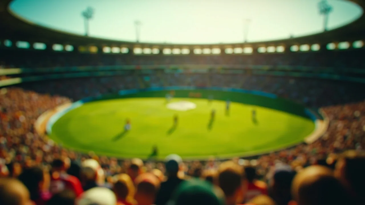 Wide view of an empty cricket stadium in South Africa used during the 2009 IPL season